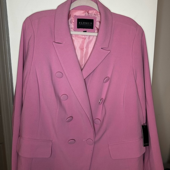 ELOQUII DOUBLE BREASTED PINK BLAZER SIZE 18 - Picture 6 of 7